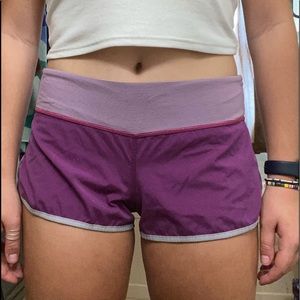 purple lululemon 2.5” shorts